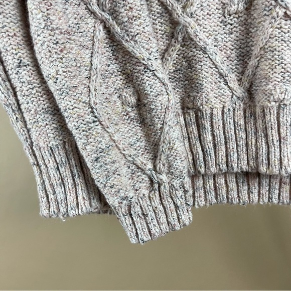 Juniors XL Confetti Cable Knit Sweater Blush Pink Neutral Time And Tru Holiday - Picture 6 of 10